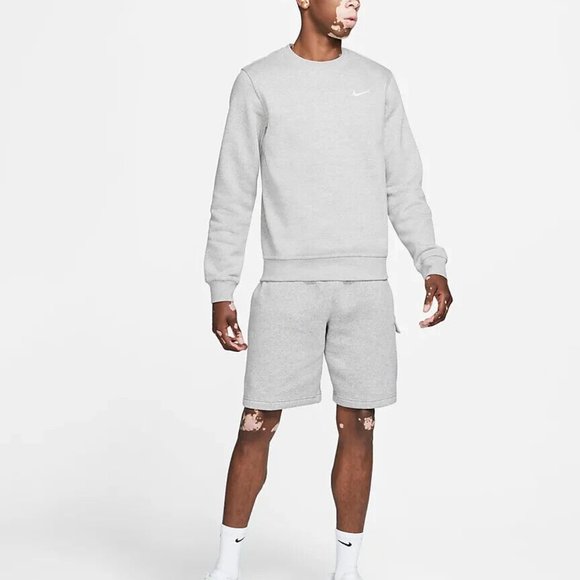 Nike Sportswear Club Fleece Men's Crew | Grey Heather/White | Size: 2XL - Picture 4 of 4